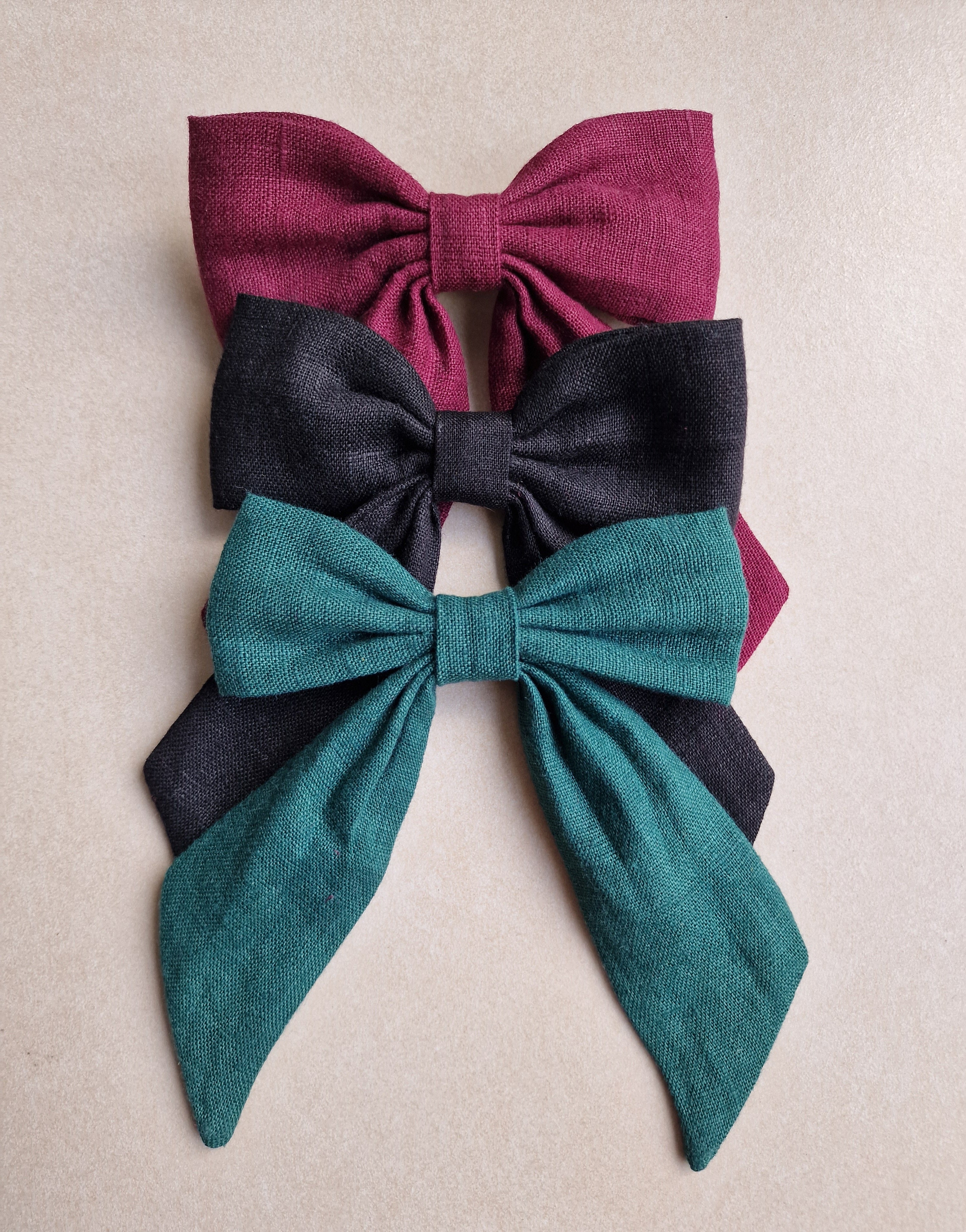 Barrette Nœud en lin