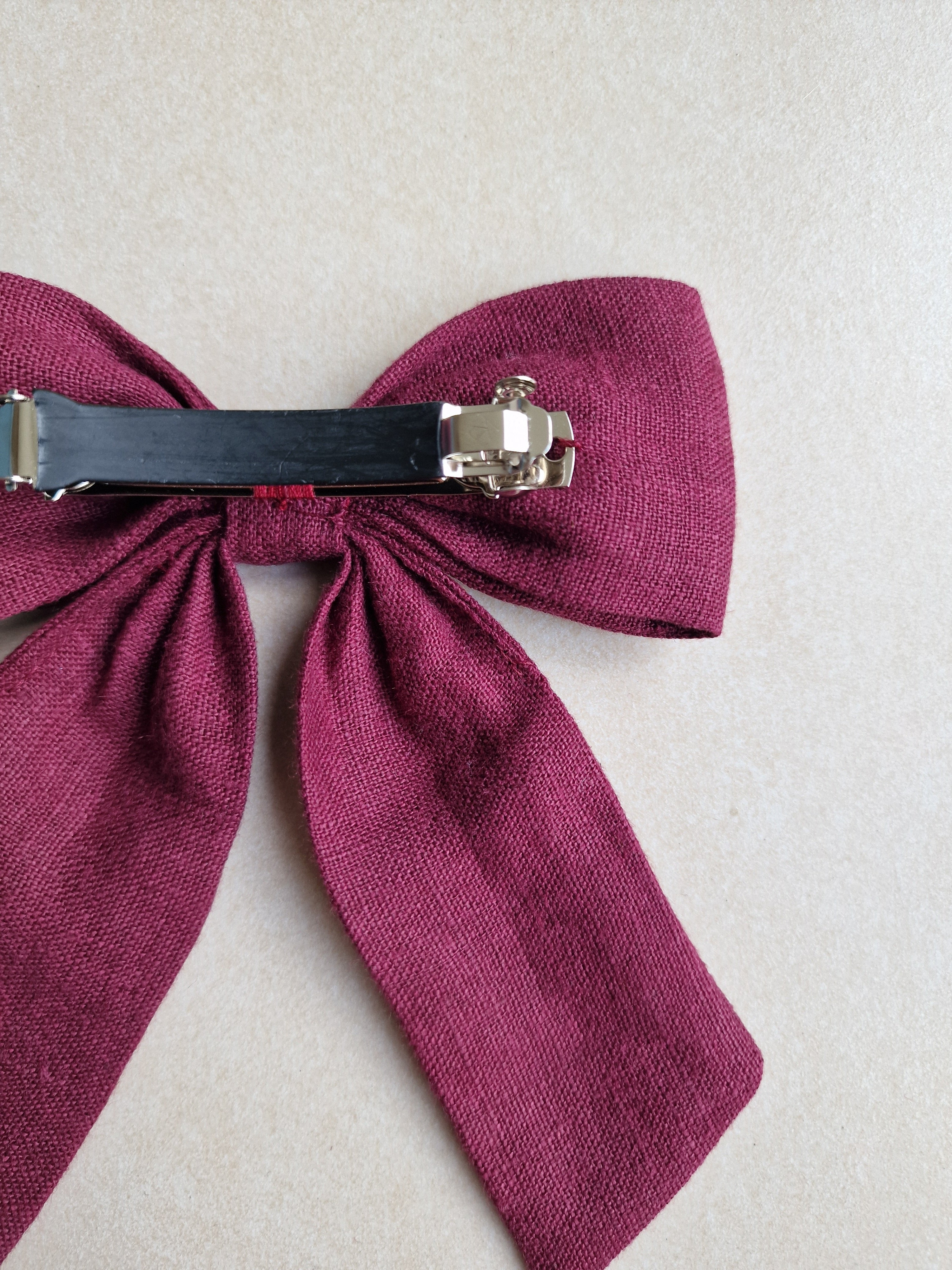 Barrette Nœud en lin